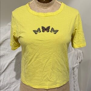 100% Organic Cotton Butterfly Print Women's tee